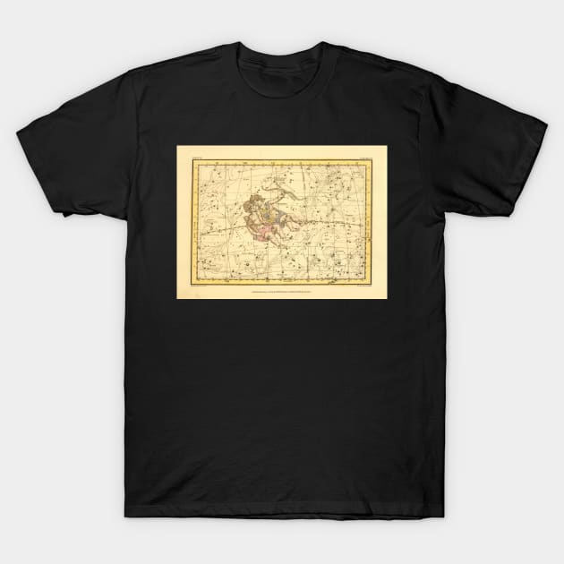 Vintage Gemini Constellation Map (1822) T-Shirt by Bravuramedia